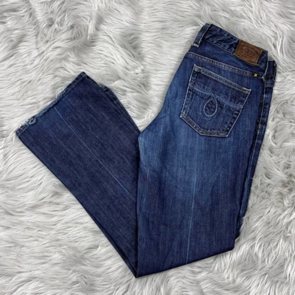 Lucky Brand Vintage Distressed Lola Boot Low Rise Jeans